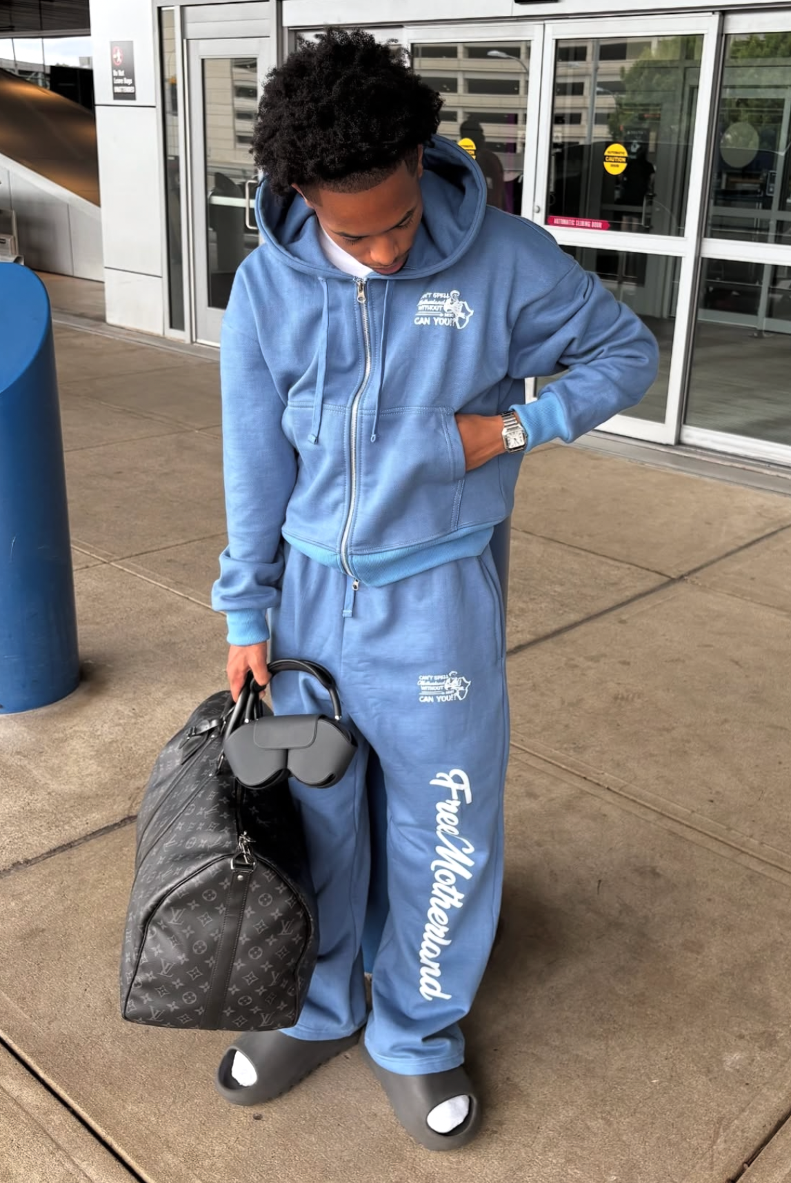 SKY BLUE ZIP UP SWEATSUIT